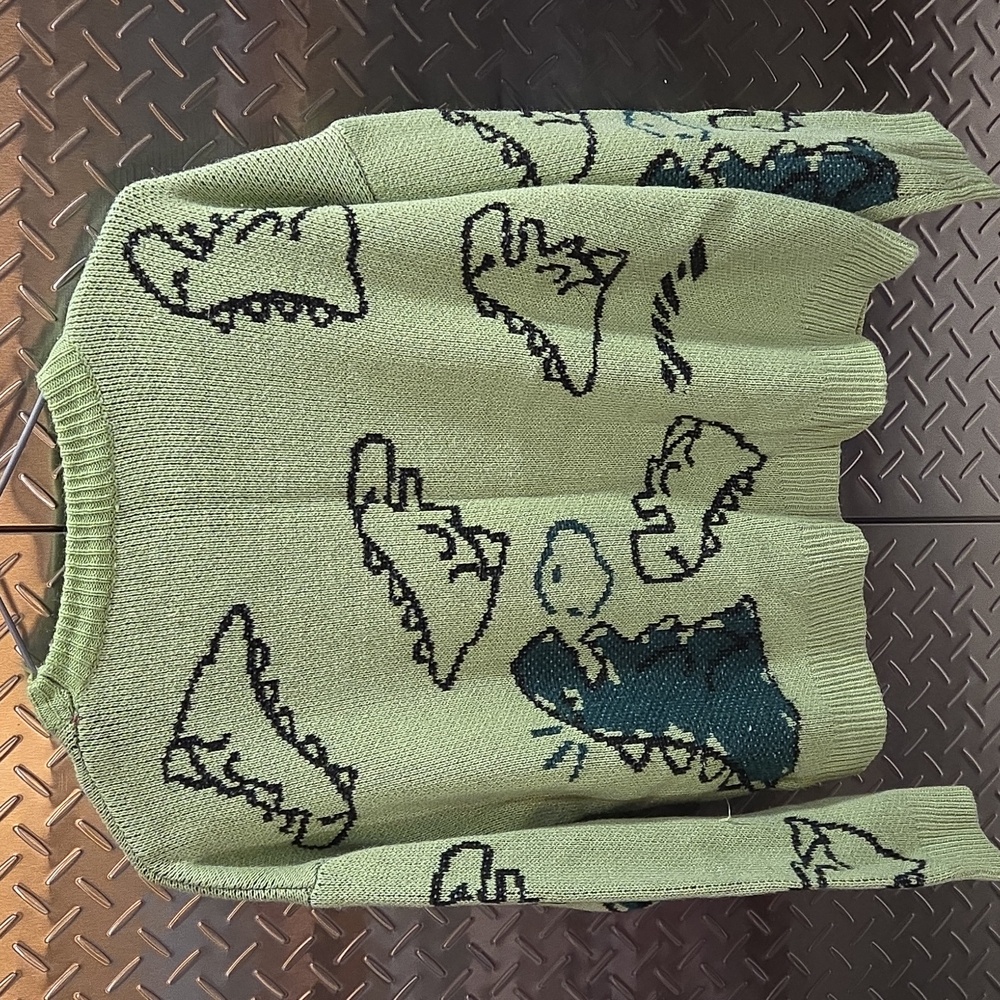 SHEIN Green Dinosaur Sweater - Picture 2 of 2